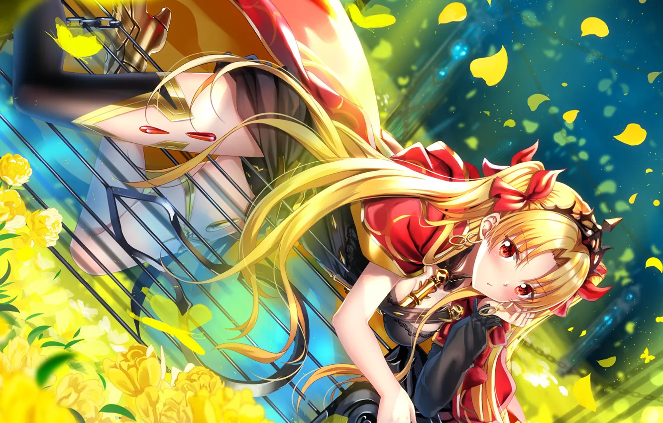 Photo wallpaper girl, flowers, petals, Fate / Grand Order, The destiny of a great campaign