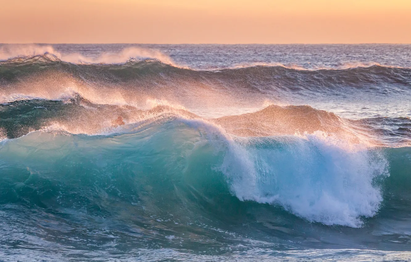 Photo wallpaper sea, wave, waves, sea, sea foam, sea ​​foam, photoholgic