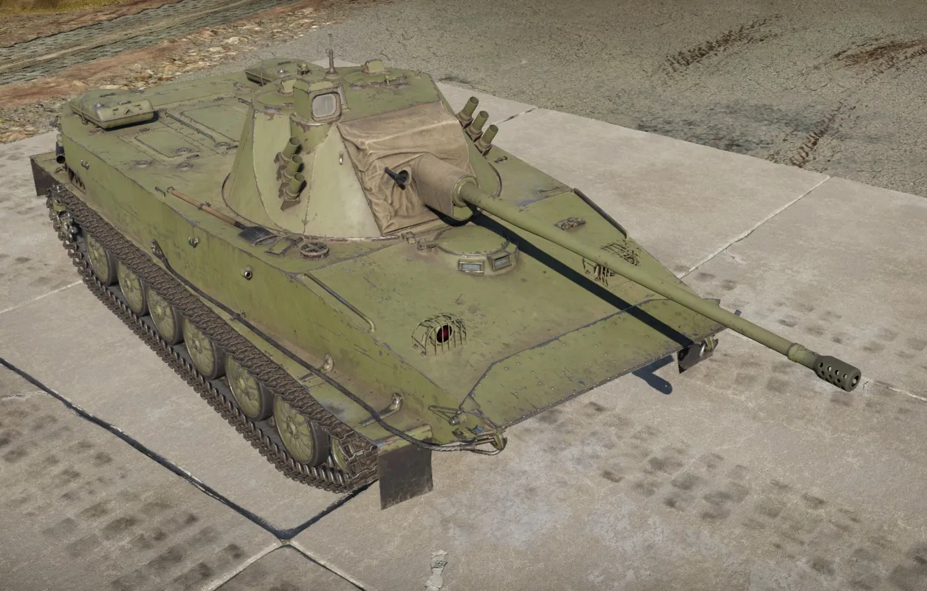 Photo wallpaper Russia, light tank, PT-76-57, 57-mm gun AU-220
