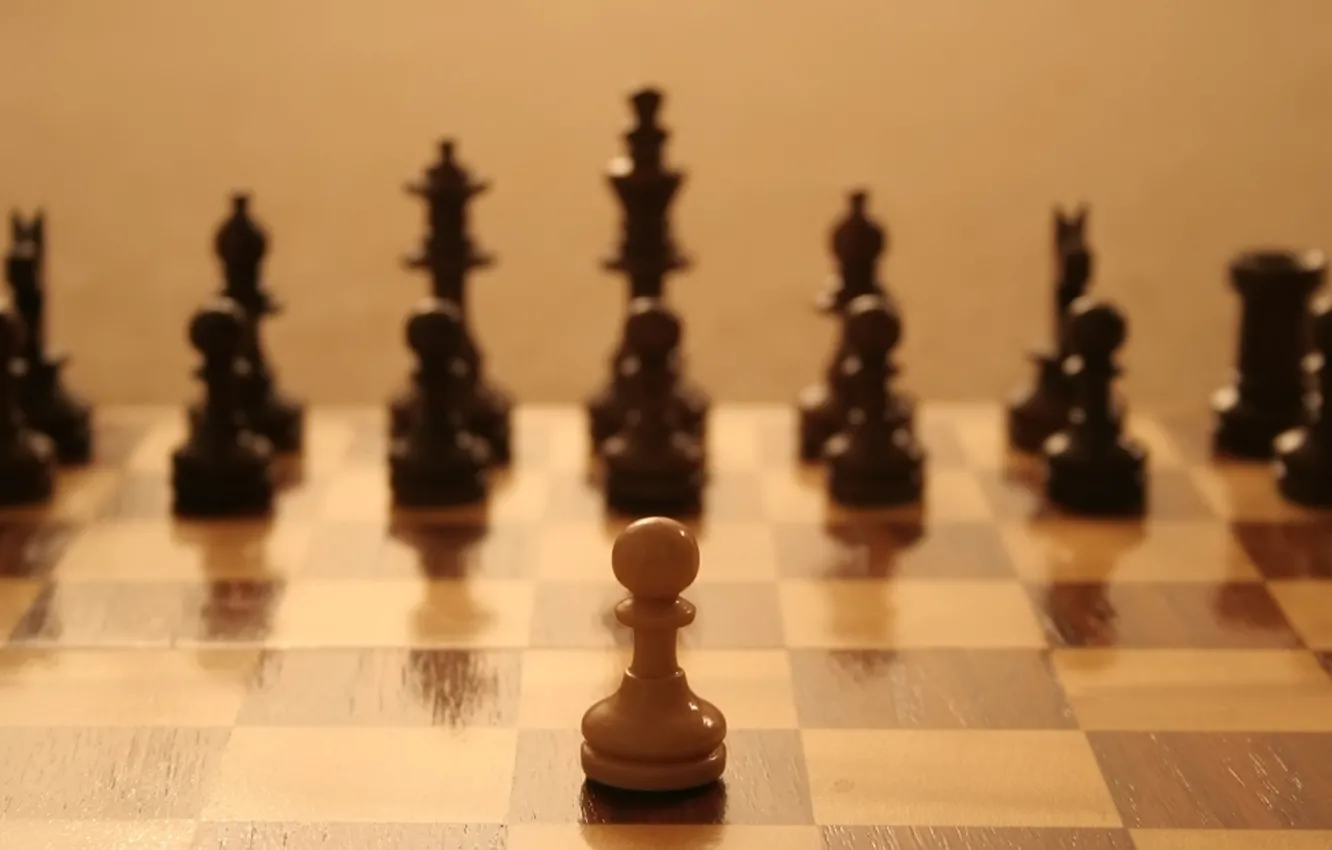 Photo wallpaper field, one, chess, warrior
