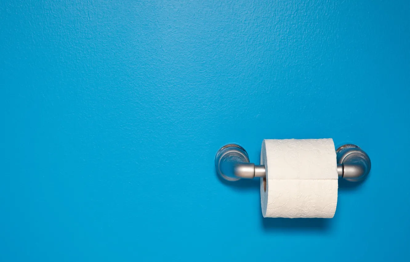 Photo wallpaper blue background, Minimalism, simple background, Toilet Paper
