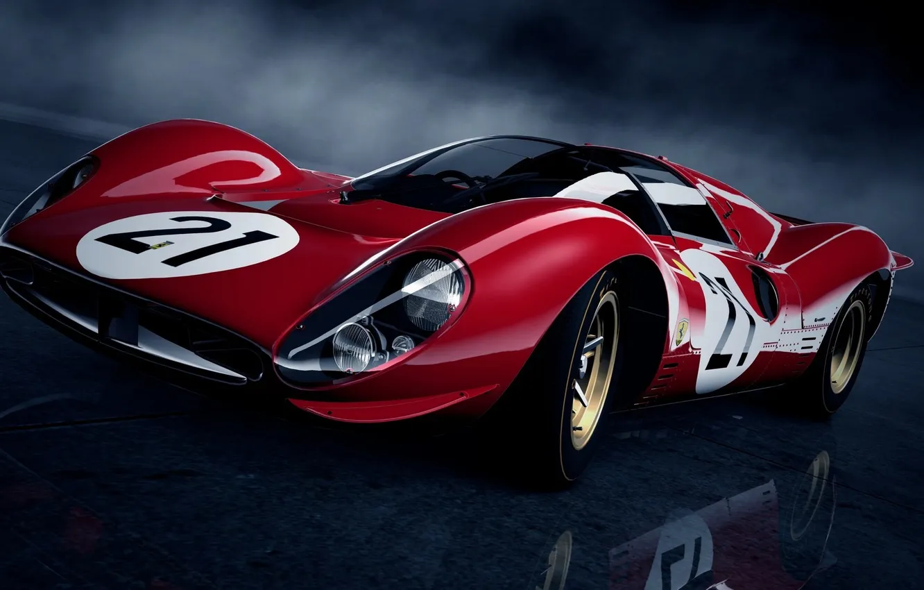 Photo wallpaper auto, supercar, red, racing