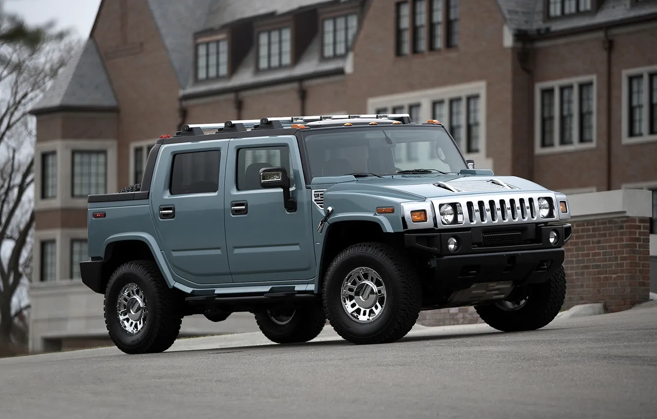 Photo wallpaper the city, street, Hummer H2