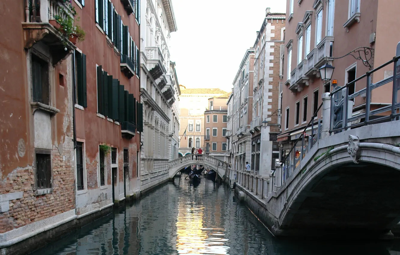 Photo wallpaper street, building, Italy, Venice, channel, the bridge, Italy, bridge
