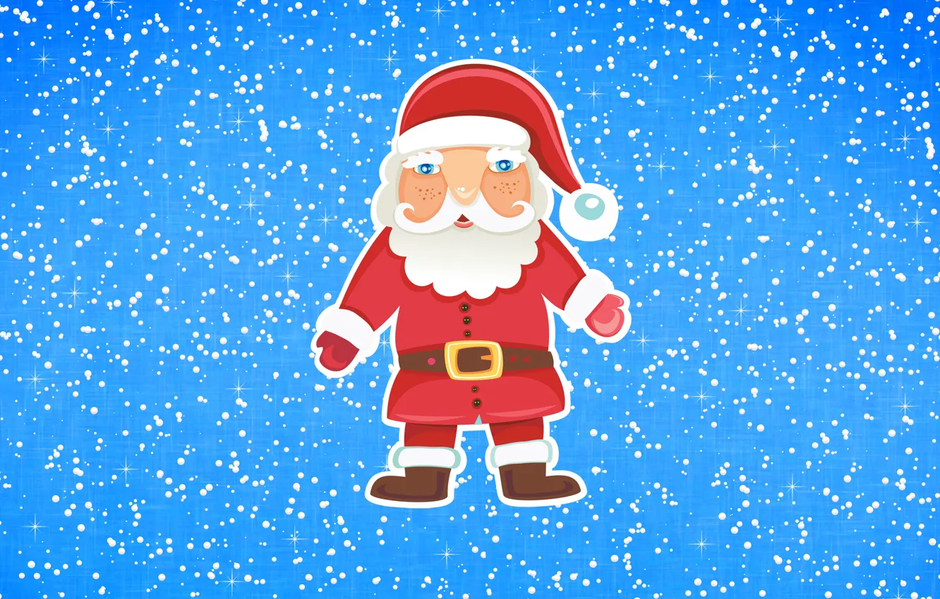 Photo wallpaper snow, background, mood, holiday, new year, minimalism, Santa Claus, Santa