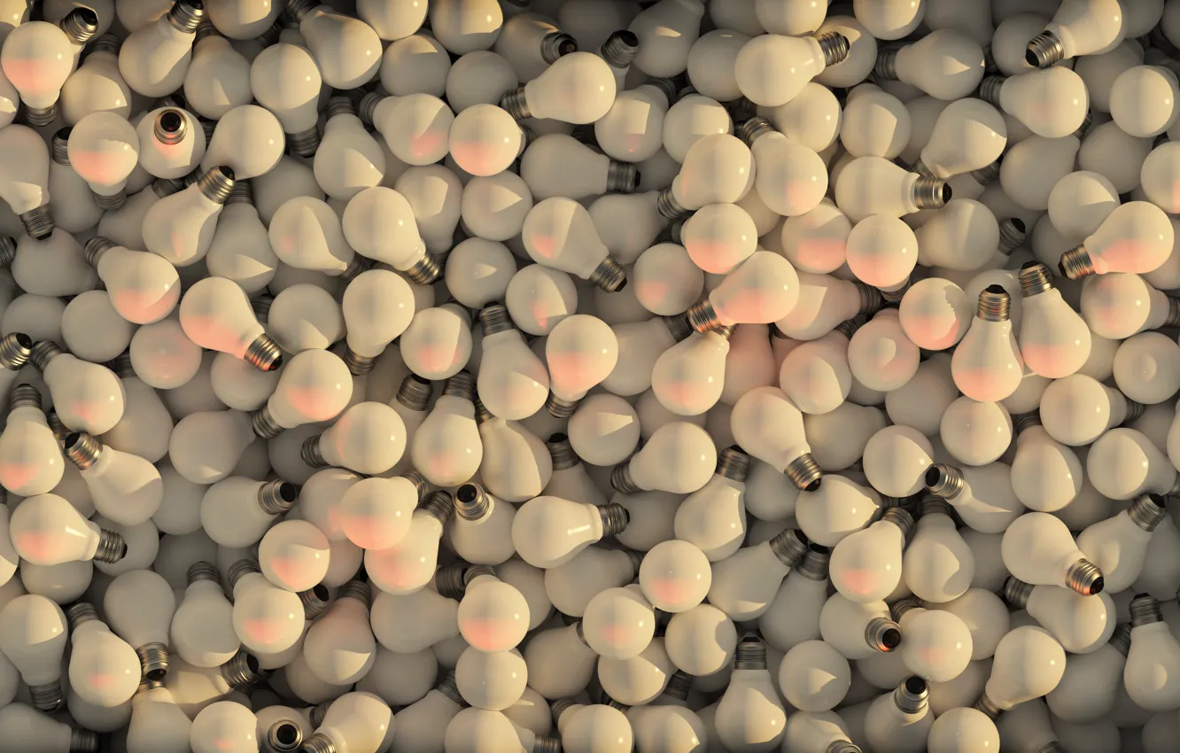 Photo wallpaper rendering, background, art, light bulb, a lot, bulbs, light bulbs, Medhat Ayad