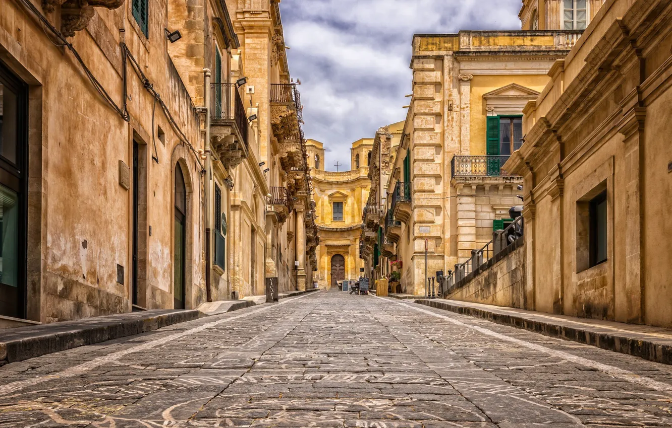 Photo wallpaper the city, street, Italy, Old Town, Record, Palermo
