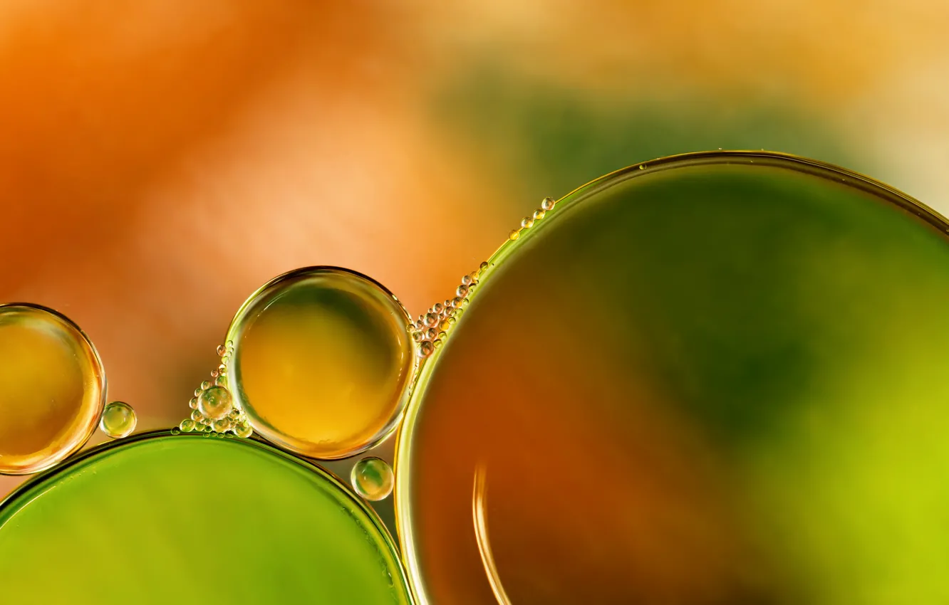 Photo wallpaper water, bubbles, color, oil, liquid, the air, the volume