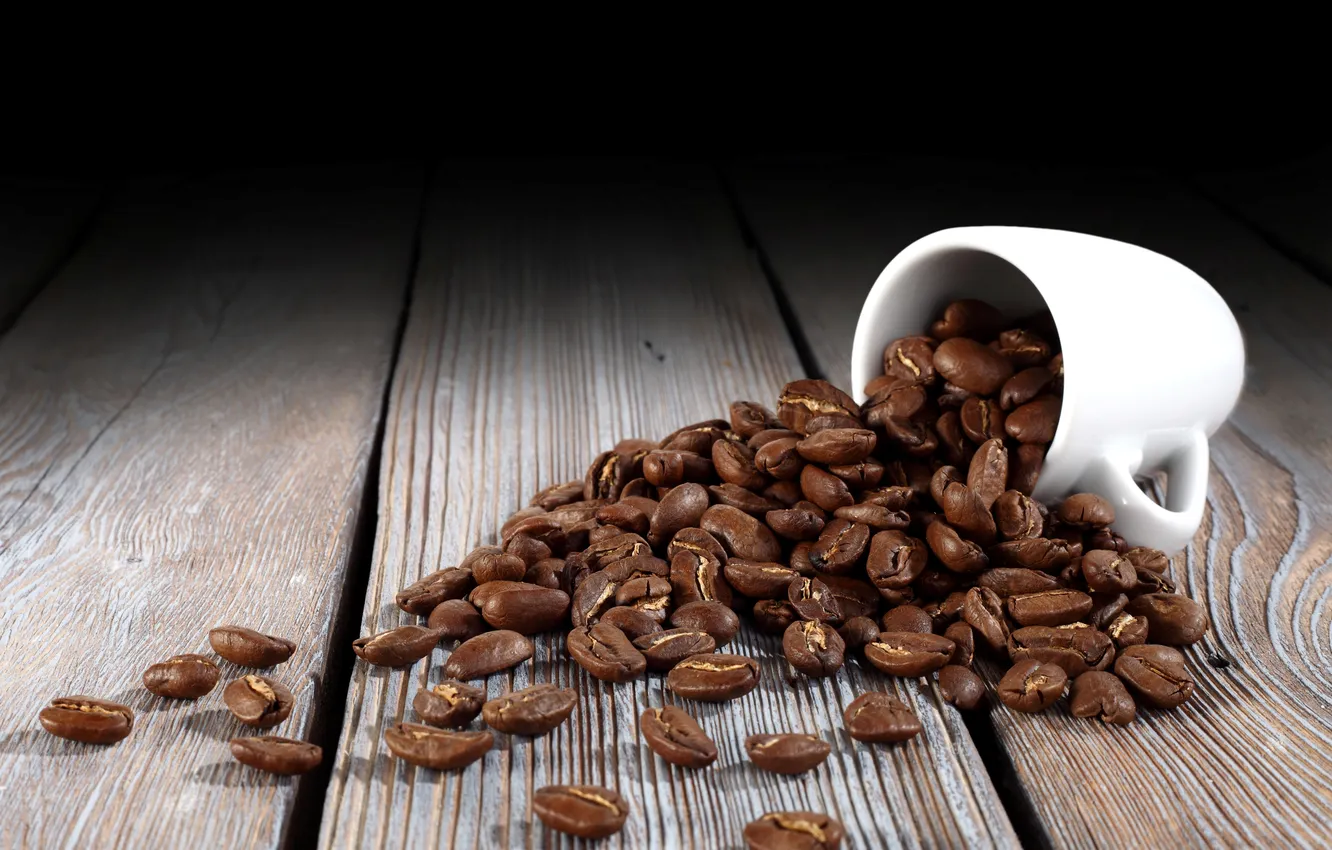 Photo wallpaper white, table, background, black, coffee, grain, Cup
