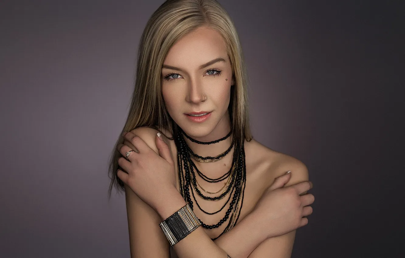 Photo wallpaper eyes, look, girl, portrait, blonde, girl, photo, photographer