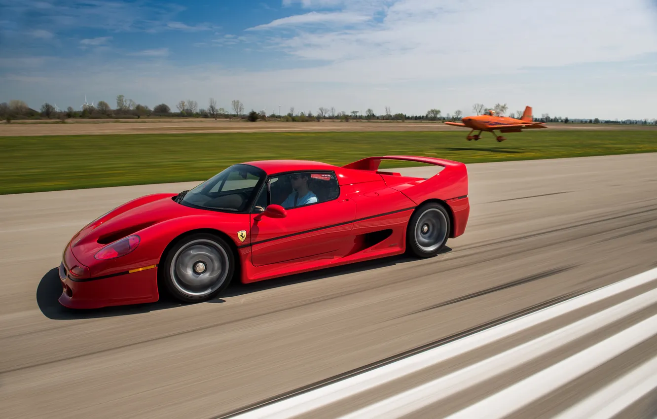 Photo wallpaper Ferrari, sports car, convertible, 1995, F50, Ferrari F50