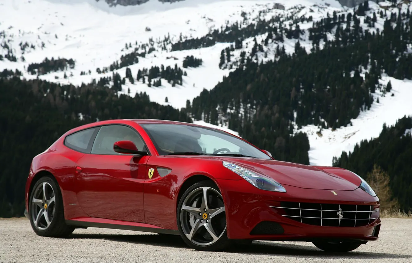 Photo wallpaper mountains, Ferrari, 2012