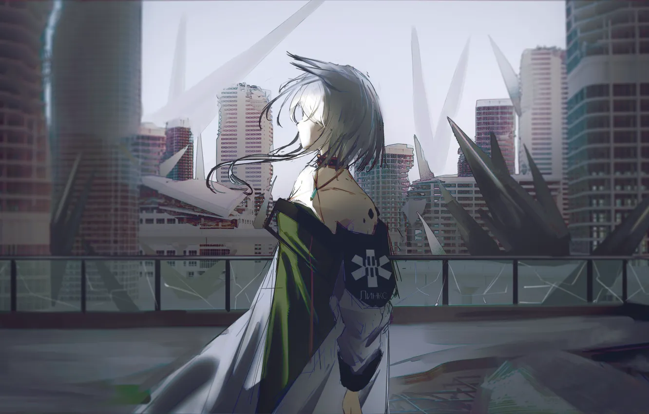 Photo wallpaper girl, the city, Arknights, Calcite
