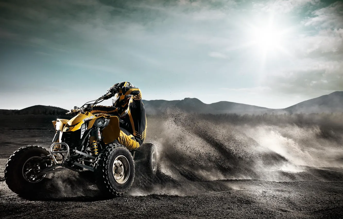 Photo wallpaper Sand, ATV, Skid