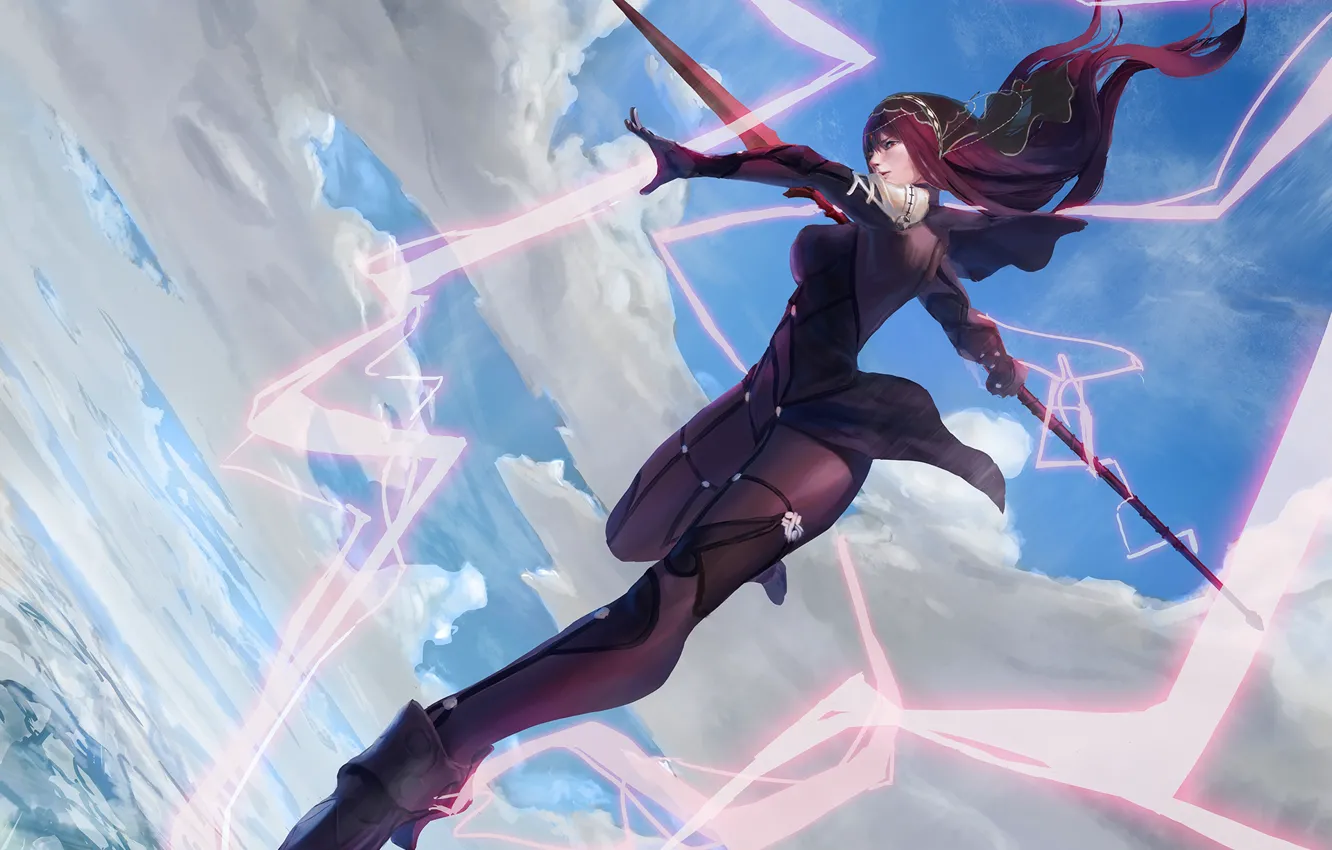 Photo wallpaper the sky, girl, Lancer, Fate / Grand Order, The destiny of a great campaign