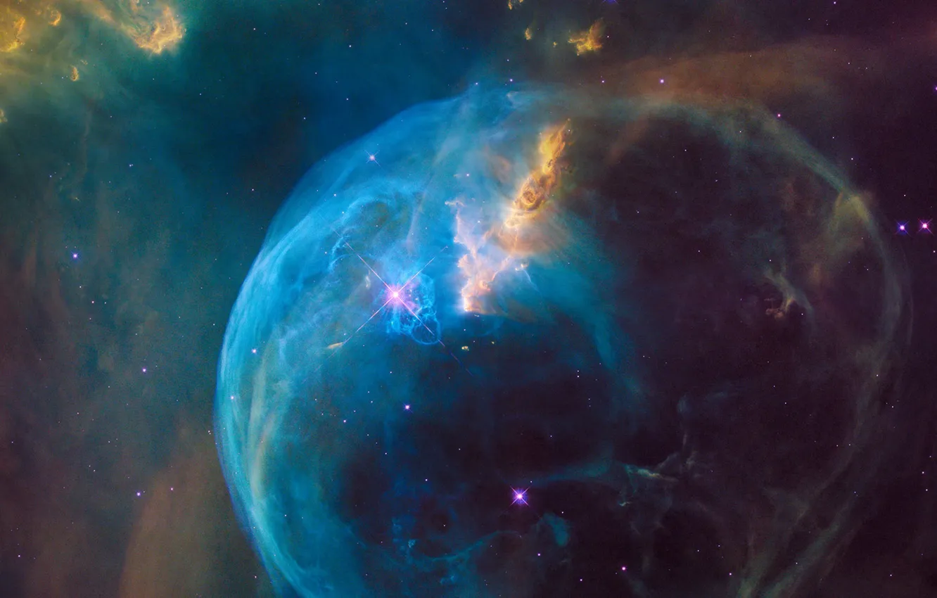 Photo wallpaper NGC 7635, The Bubble Nebula, the constellation Cassiopeia