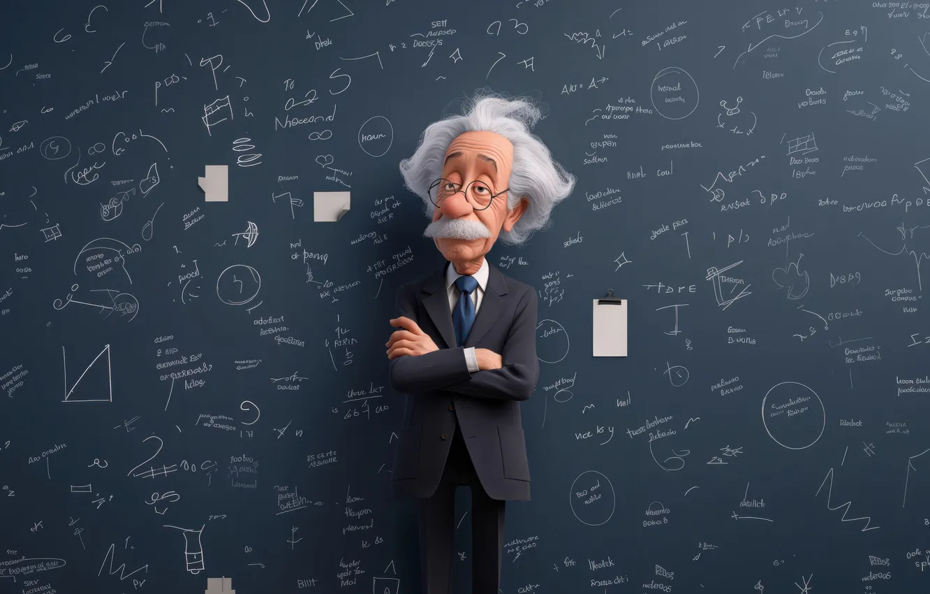 Photo wallpaper Albert Einstein, science, scientist, AI art