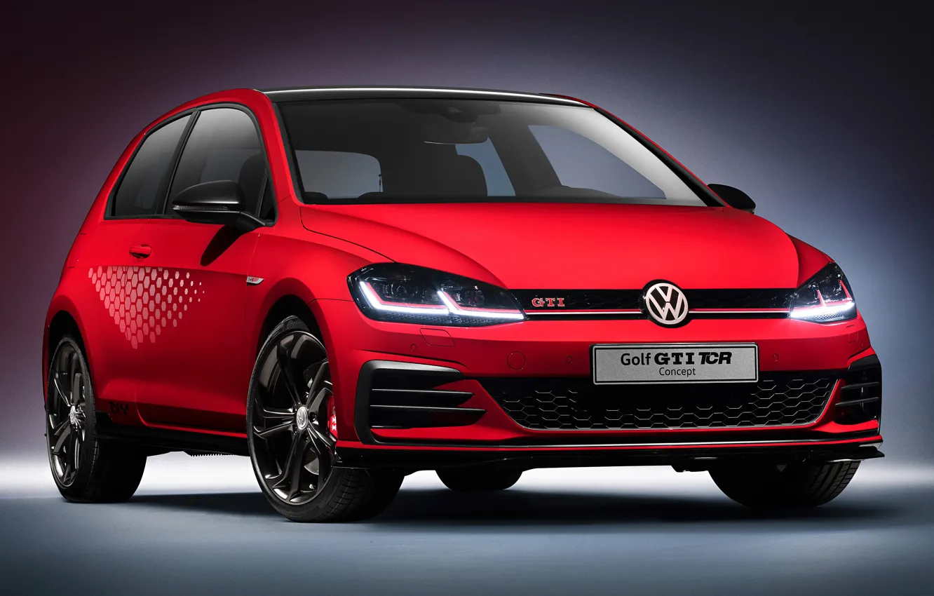 Photo wallpaper Concept, red, Volkswagen, Golf, GTI, 2018, TCR