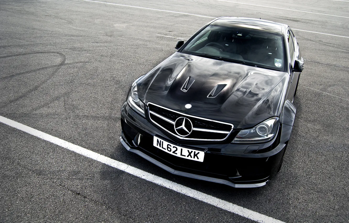 Photo wallpaper black, tuning, Mercedes, Benz, Mercedes, Black Series, C63