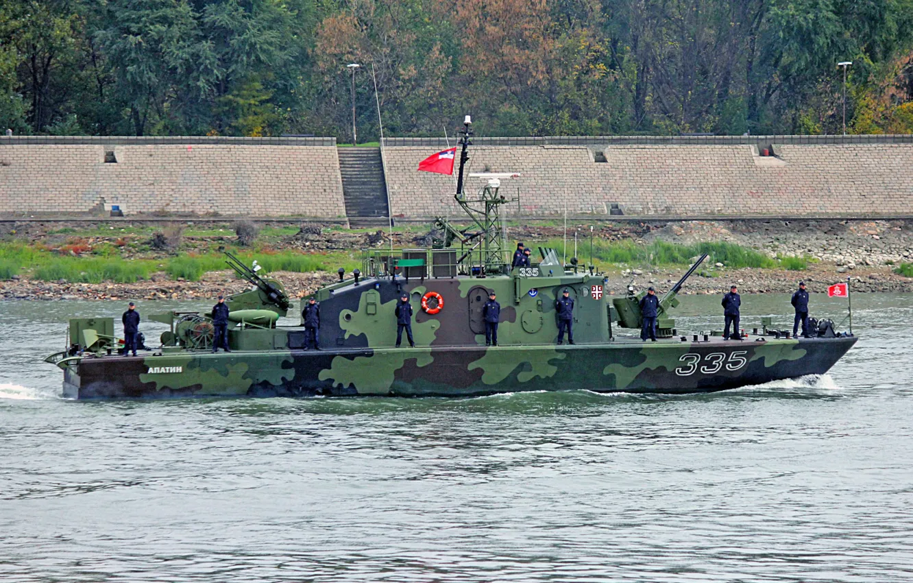 Photo wallpaper armored, Apatin, river