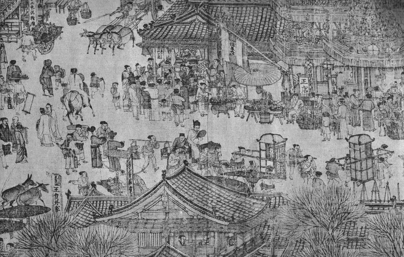 Photo wallpaper Chinese paintings, painting, art
