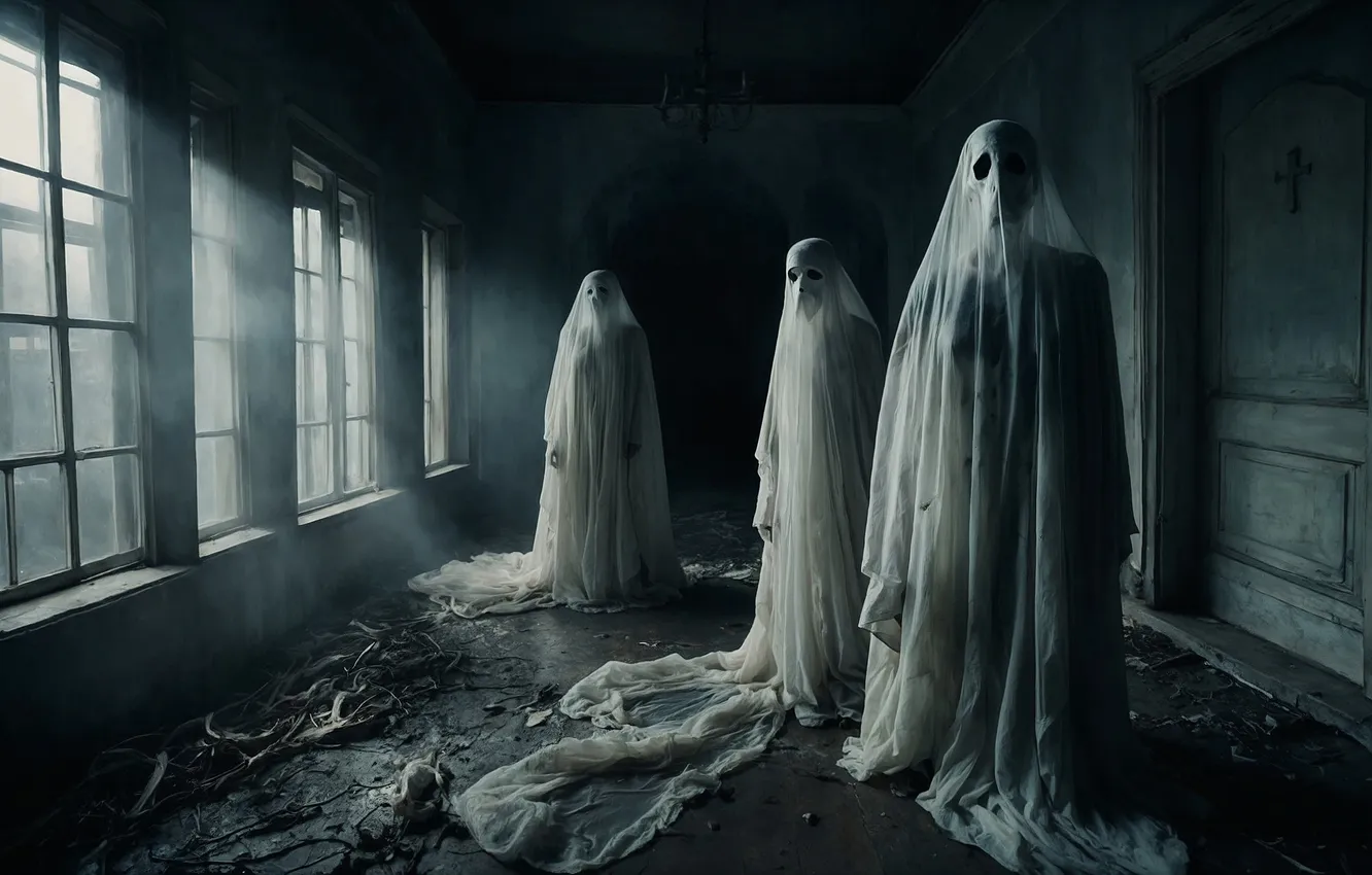 Photo wallpaper light, night, fear, room, wall, holiday, skull, home