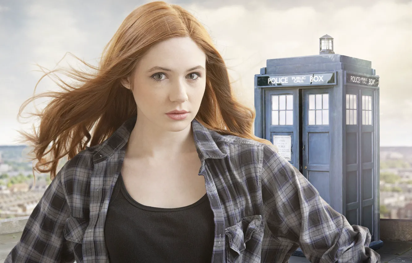 Photo wallpaper look, girl, actress, the series, Doctor Who, redhead, Doctor Who, the TARDIS