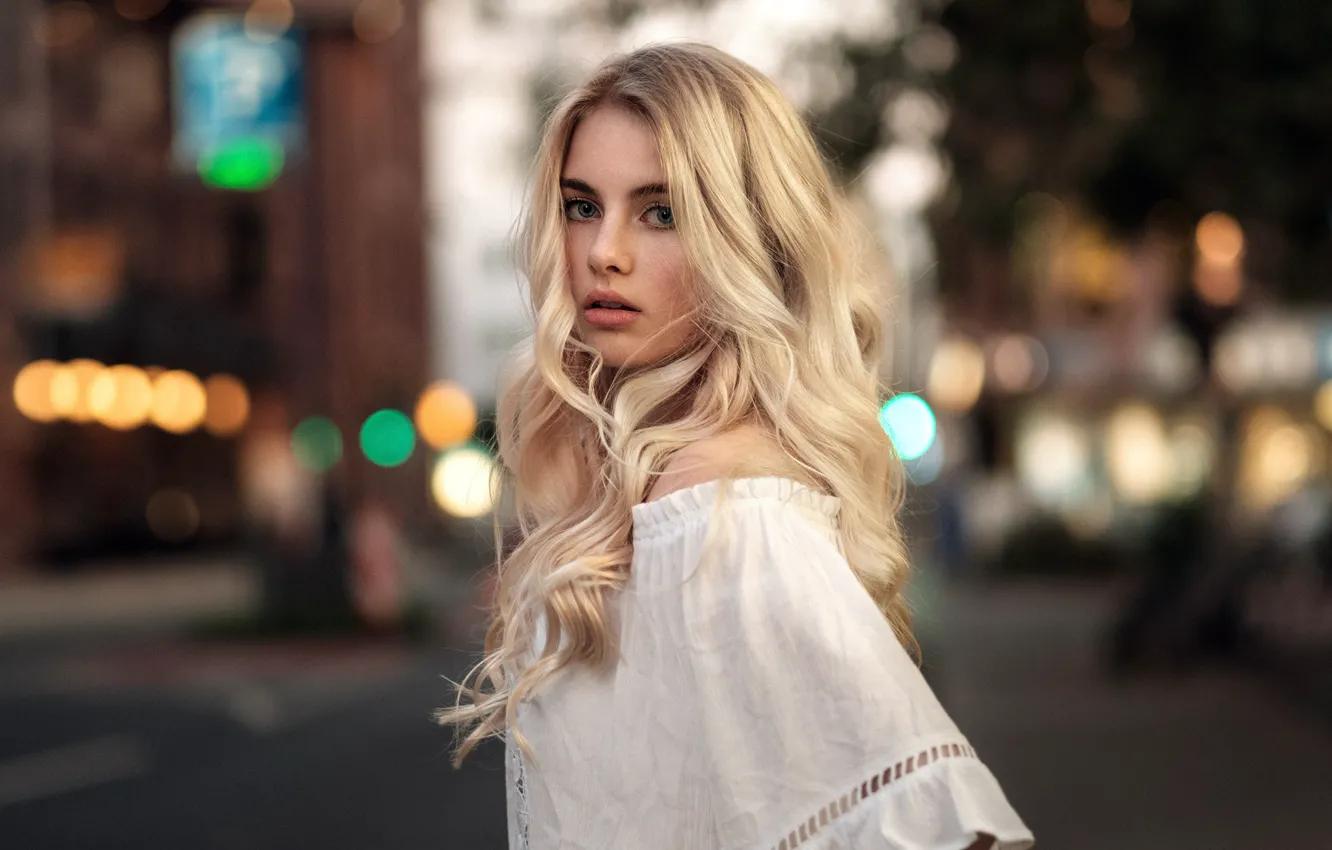 Photo wallpaper look, girl, blonde, Martin Kühn, Jellina