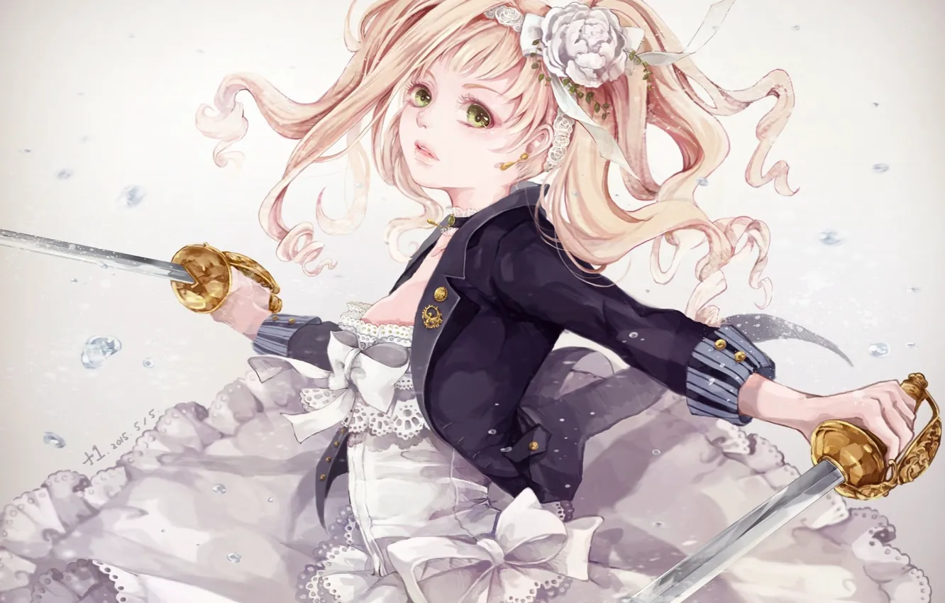 Photo wallpaper girl, weapons, sword, art, kuroshitsuji, Dark Butler, Elizabeth Middleford