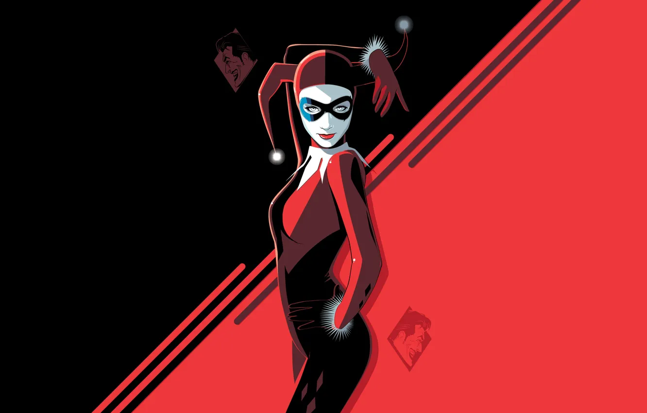 Photo wallpaper Girl, Minimalism, Figure, Girl, Bit, Art, Harley Quinn, Character