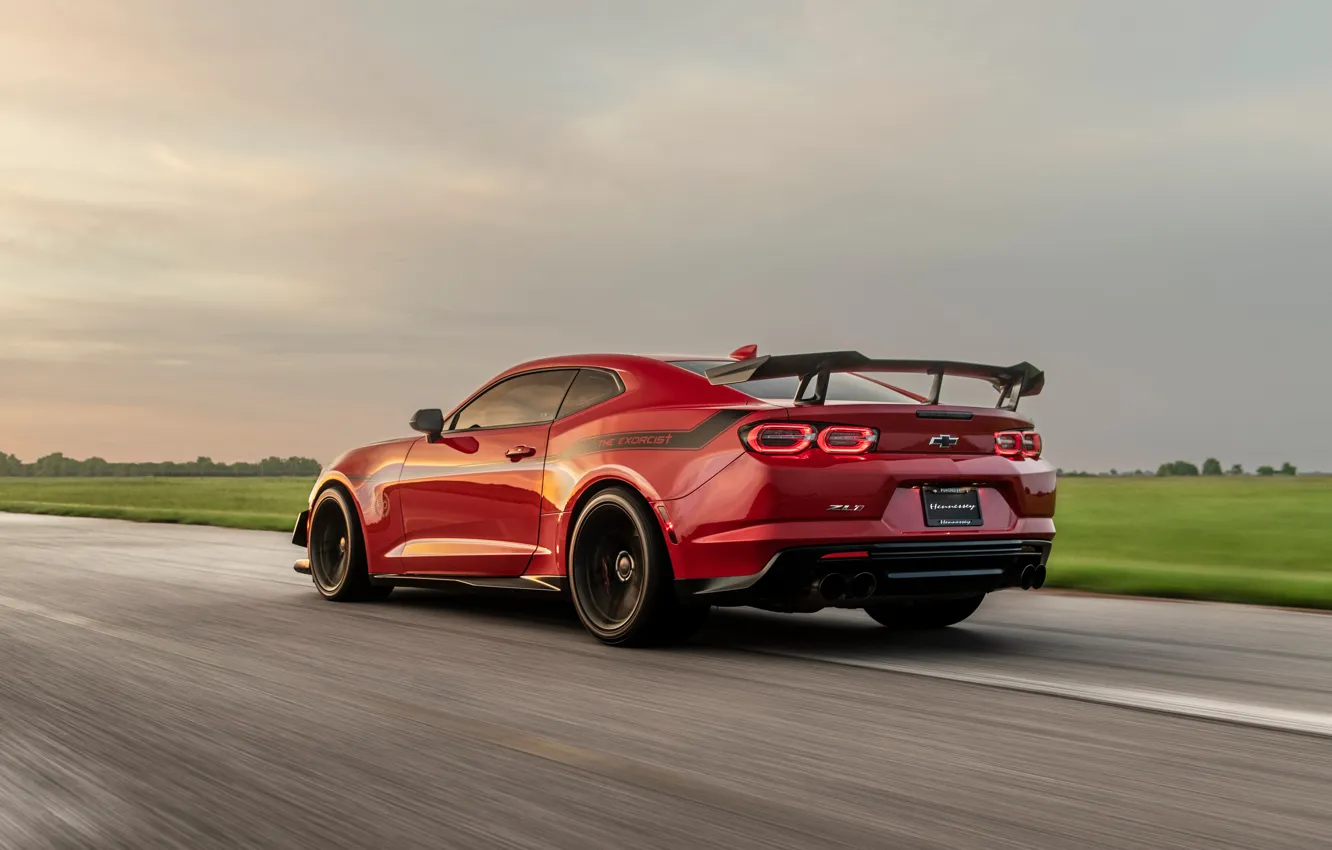 Photo wallpaper speed, car, Camaro, rear view, Hennessey, Hennessey Chevrolet Camaro ZL1 The Exorcist, Chevrolet