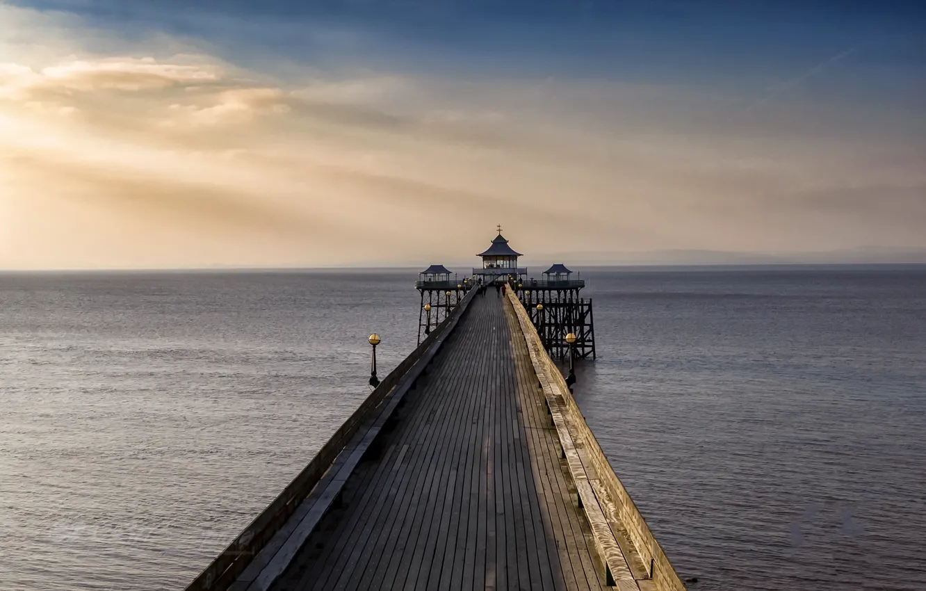 Photo wallpaper sea, the sky, bridge