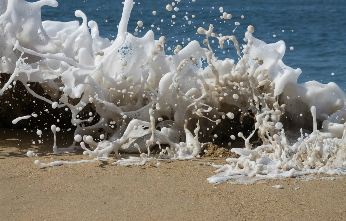 Photo wallpaper sea, wave, water, squirt, splash