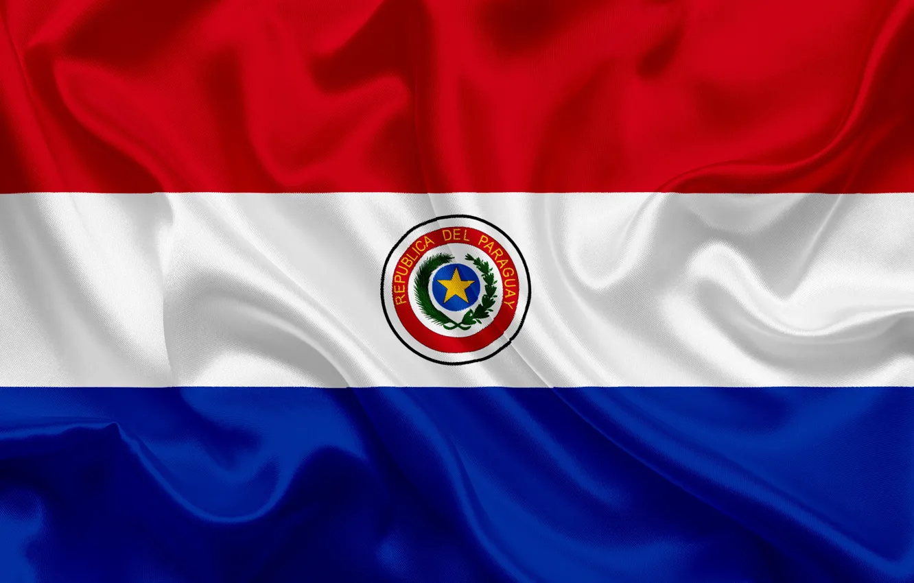 Photo wallpaper background, flag, coat of arms, fon, flag, Paraguay, Paraguay, paraguay