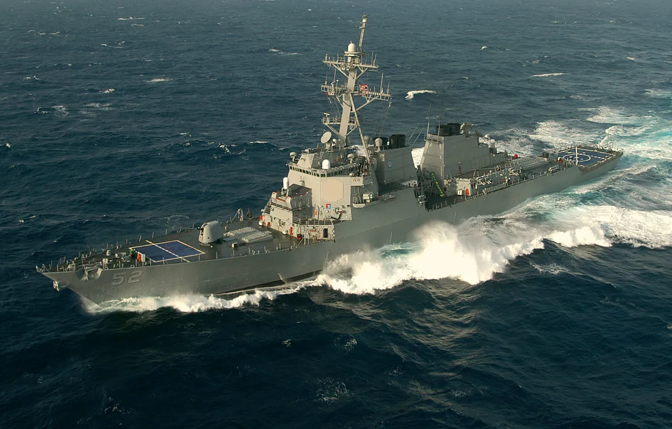 Photo wallpaper destroyer, US NAVY, USS Barry, DDG-52