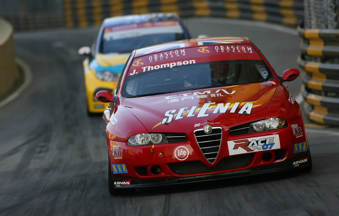 Photo wallpaper car, machine, red, race, Alfa Romeo, cars, cars, racing