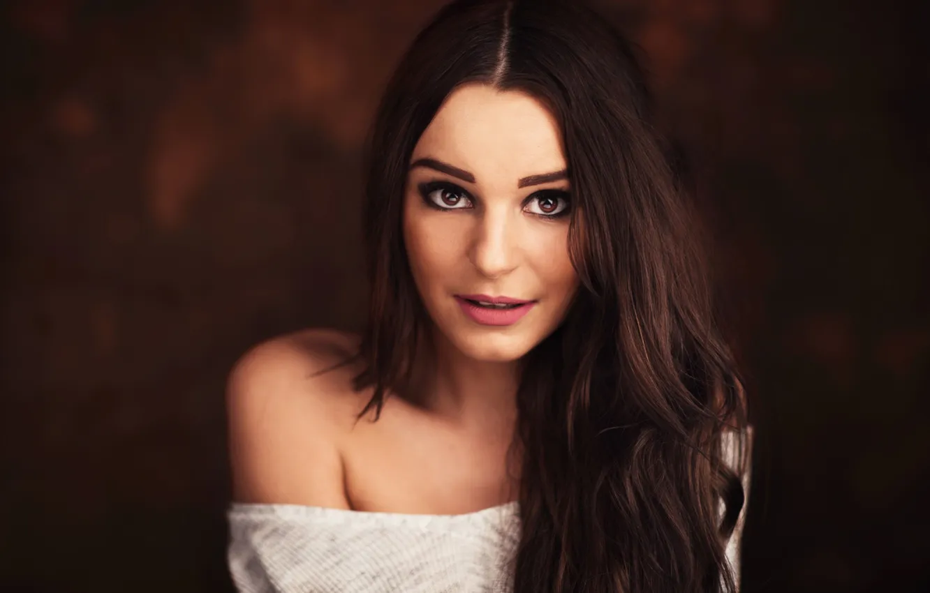 Photo wallpaper light, young, eyes, brown, model, lips, face, hair