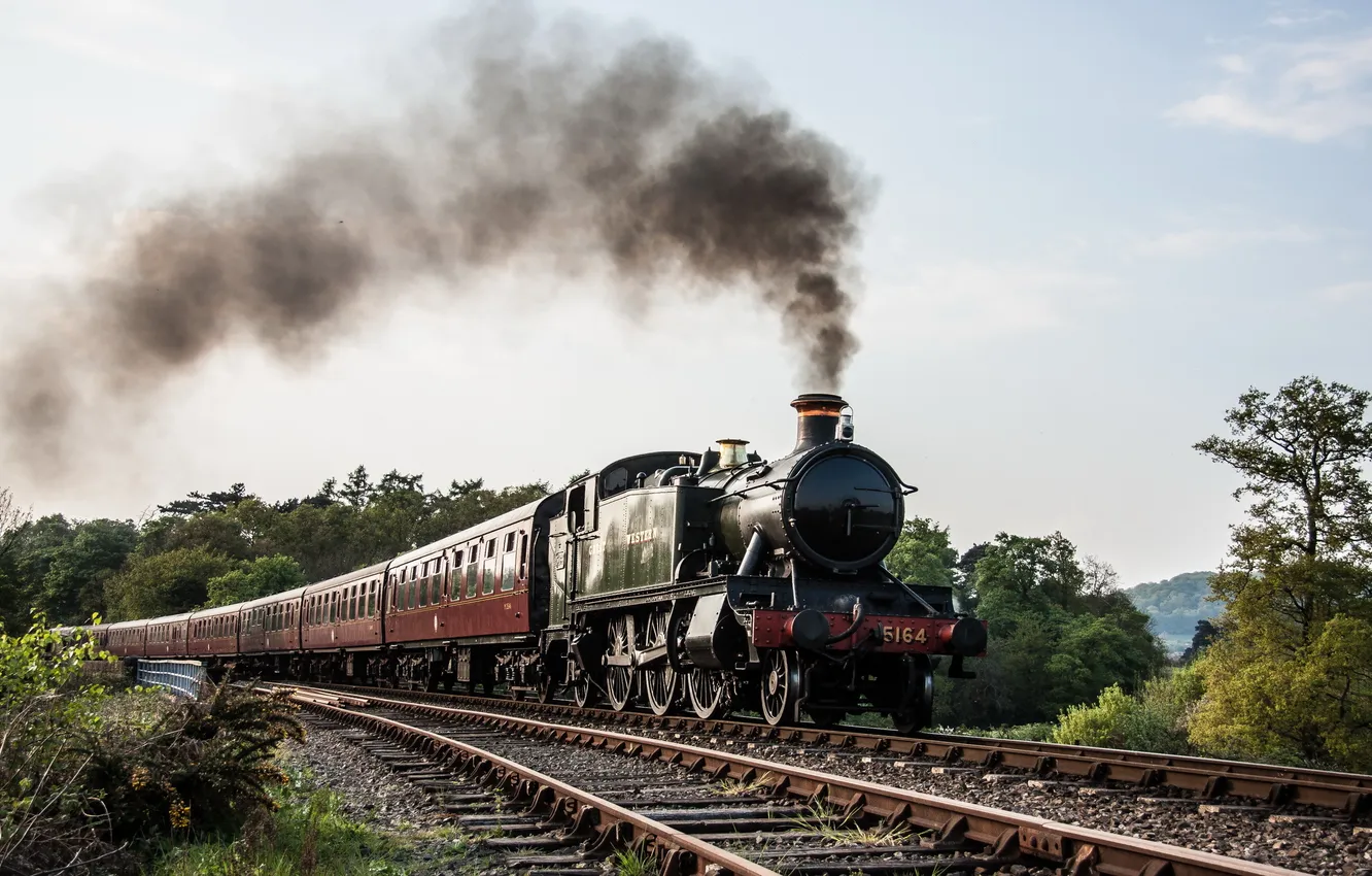 Photo wallpaper train, the engine, railroad