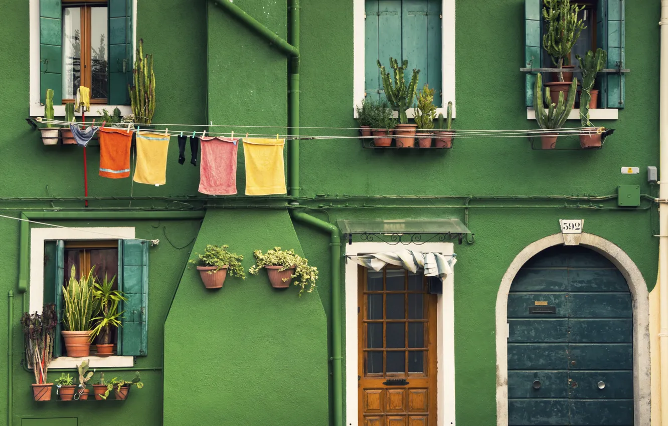 Photo wallpaper the city, home, facade, exterior