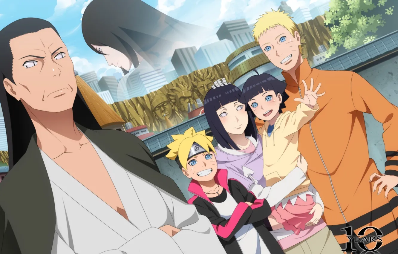 Photo wallpaper children, anime, family, art, Naruto, Naruto, Hinata