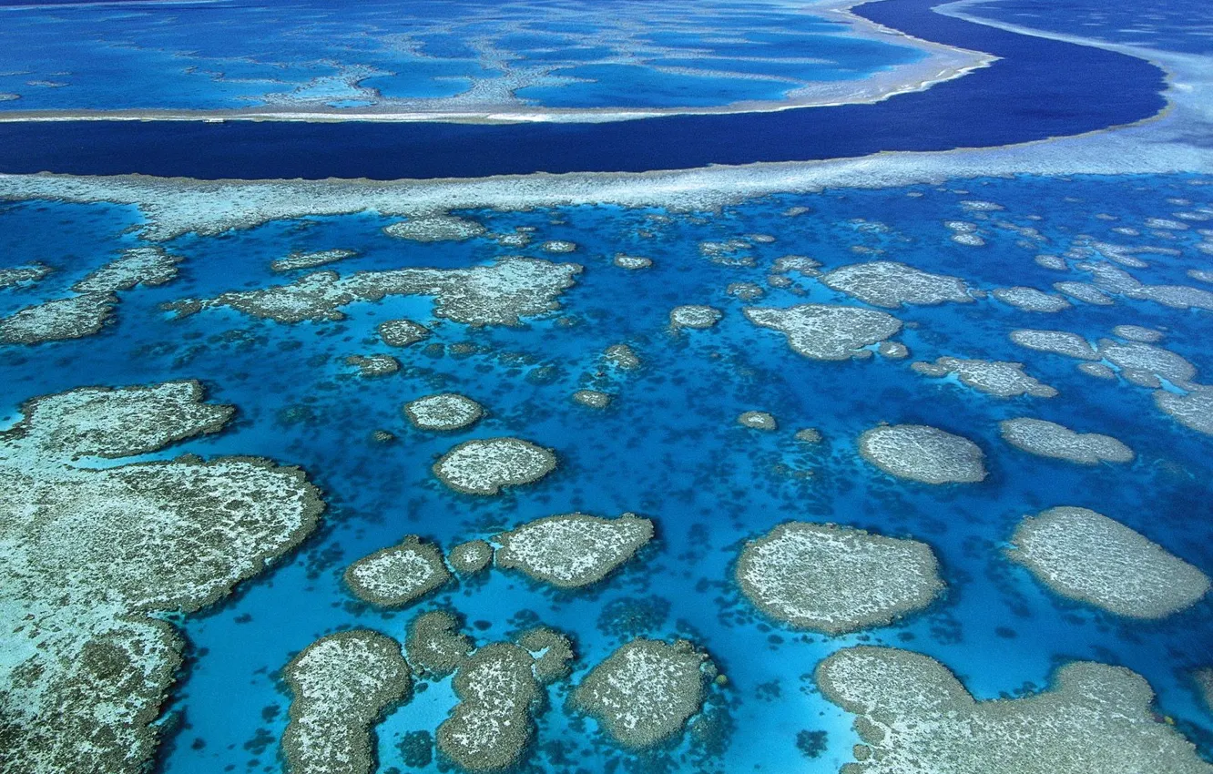 Photo wallpaper sea, blue, Islands