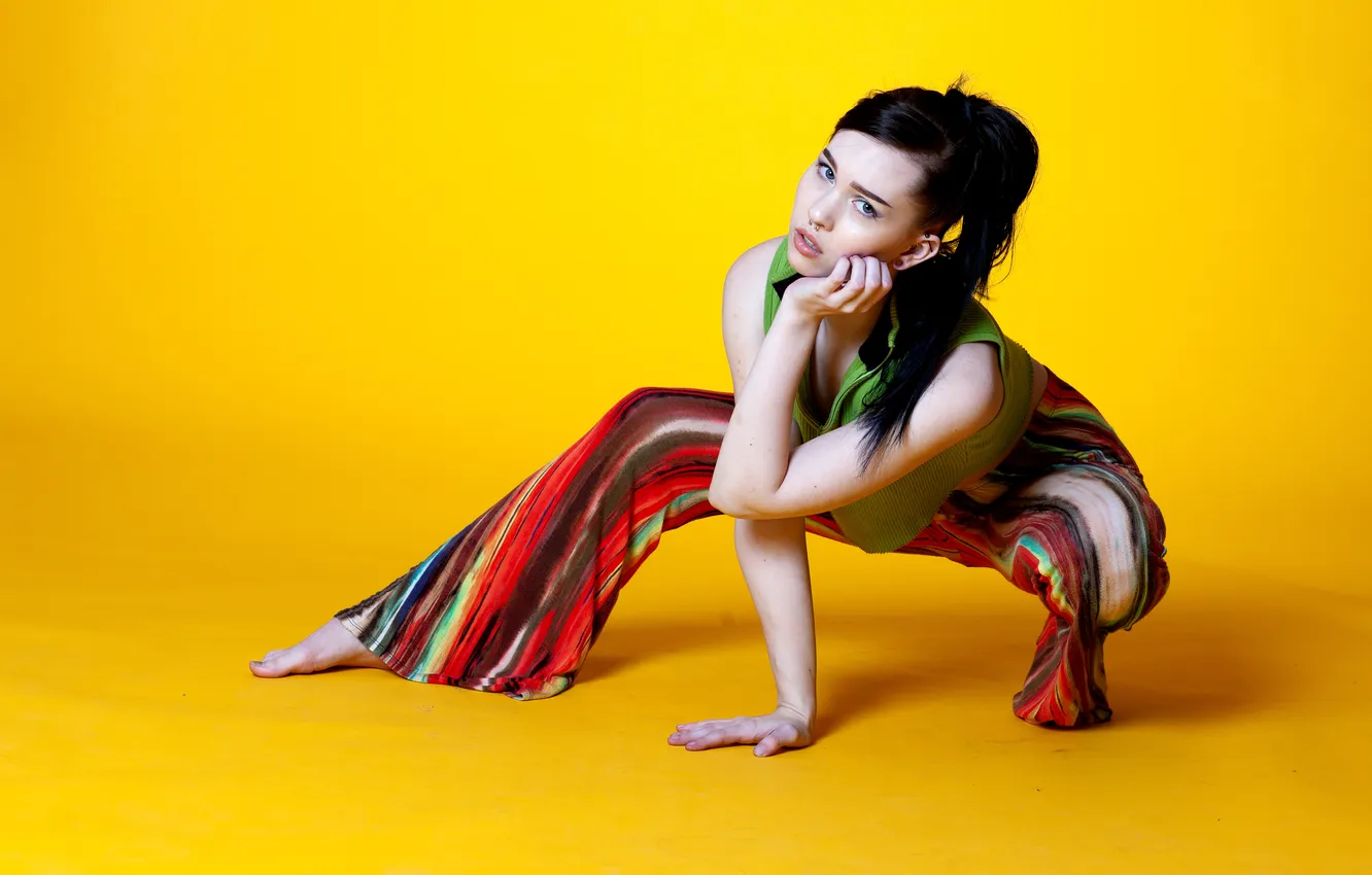 Photo wallpaper pose, Mike, piercing, brunette, pants, Payton