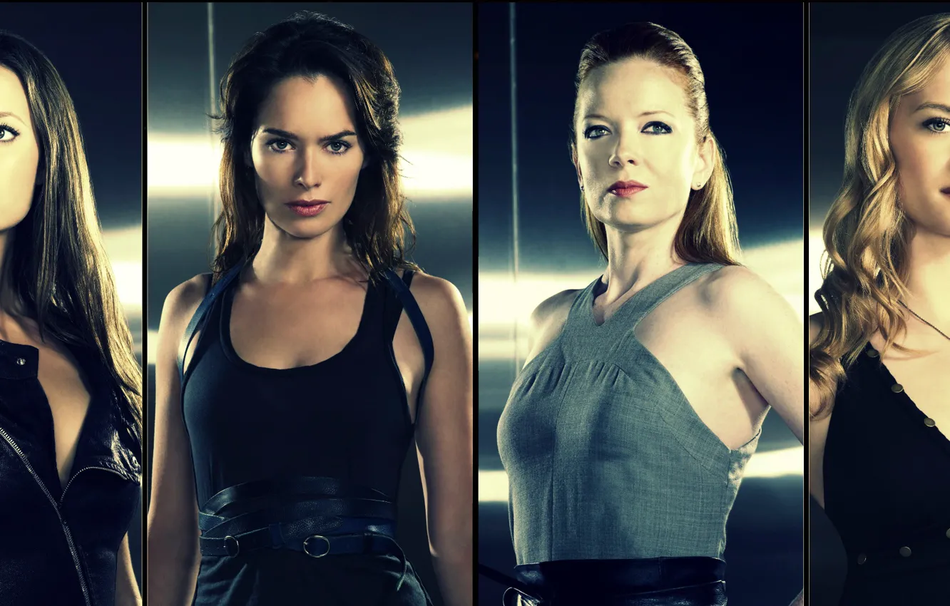 Photo wallpaper Summer Glau, Lena Headey, Shirley Manson, Terminator:The Sarah Connor Chronicles, Leven Rambin, Terminator:the battle for …