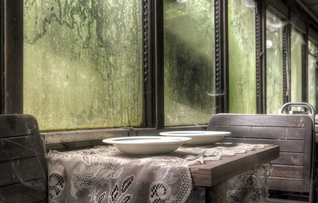 Photo wallpaper cars, plate, restaurant