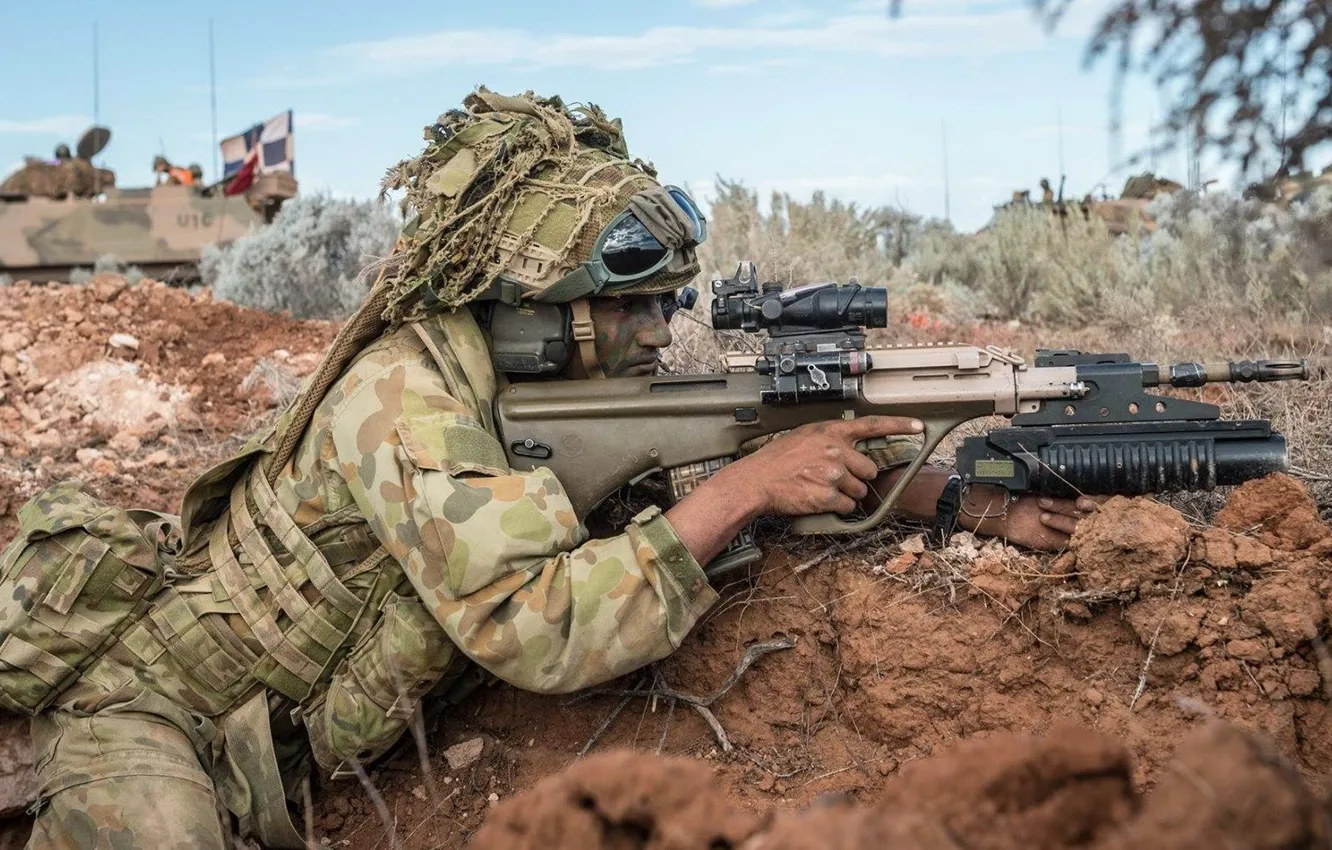 Photo wallpaper weapons, soldiers, Australian Army