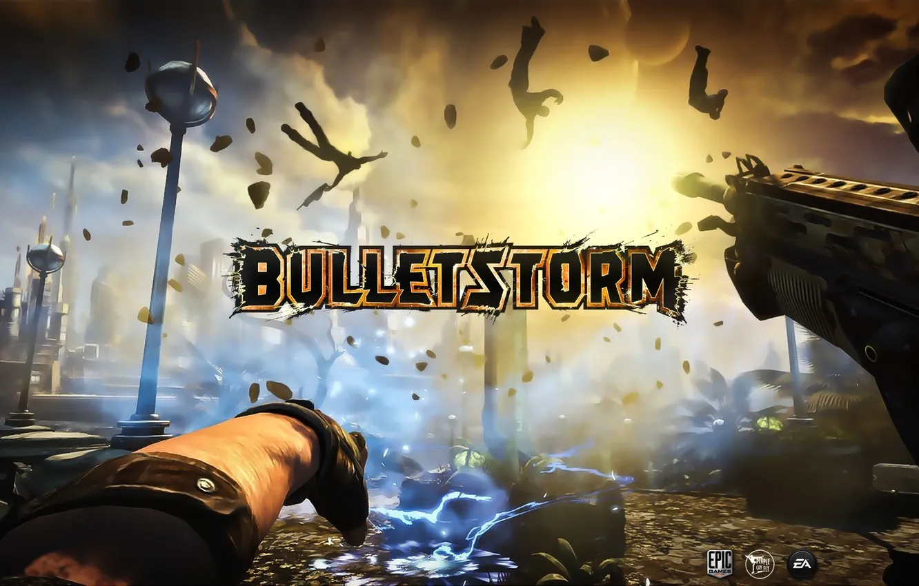 Photo wallpaper hands, gun, fighter, furious shooter, electonic arts, bulletstorm, shooter of the year