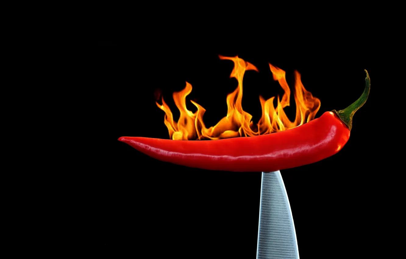 Photo wallpaper lights, knife, pepper