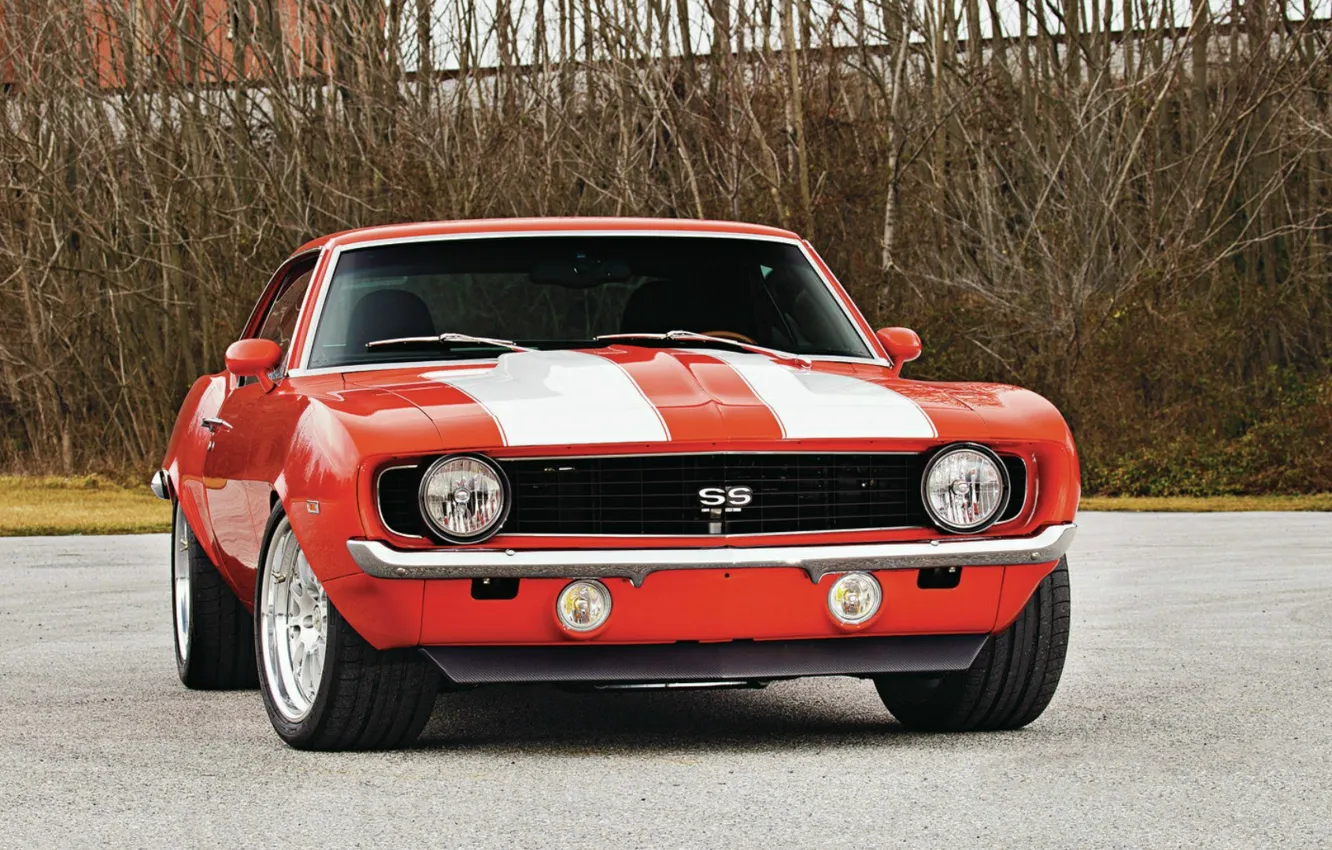 Photo wallpaper Chevrolet, Camaro, Red, '1968, Camaro Super Sport