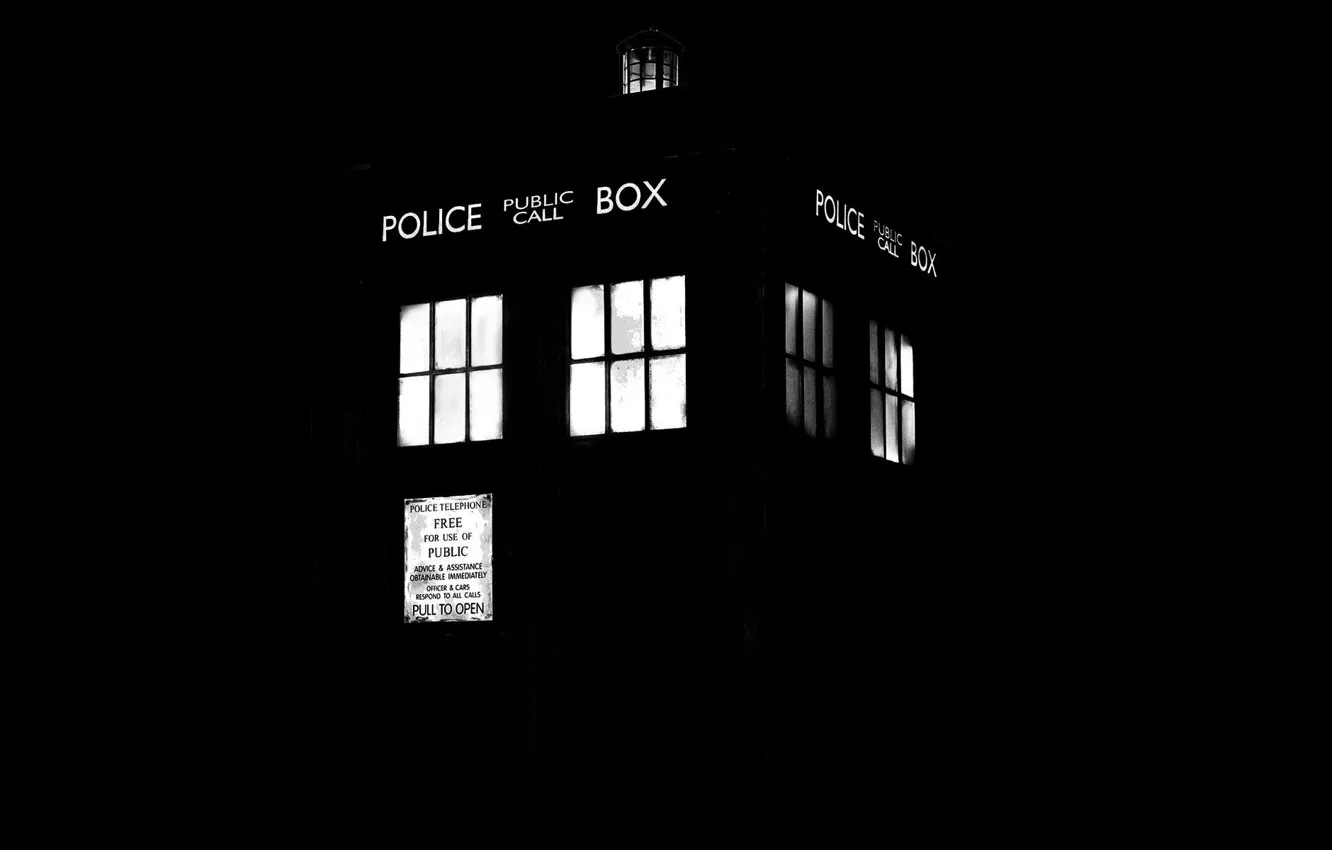 Photo wallpaper Black Background, Doctor Who, Doctor Who, The TARDIS, TARDIS