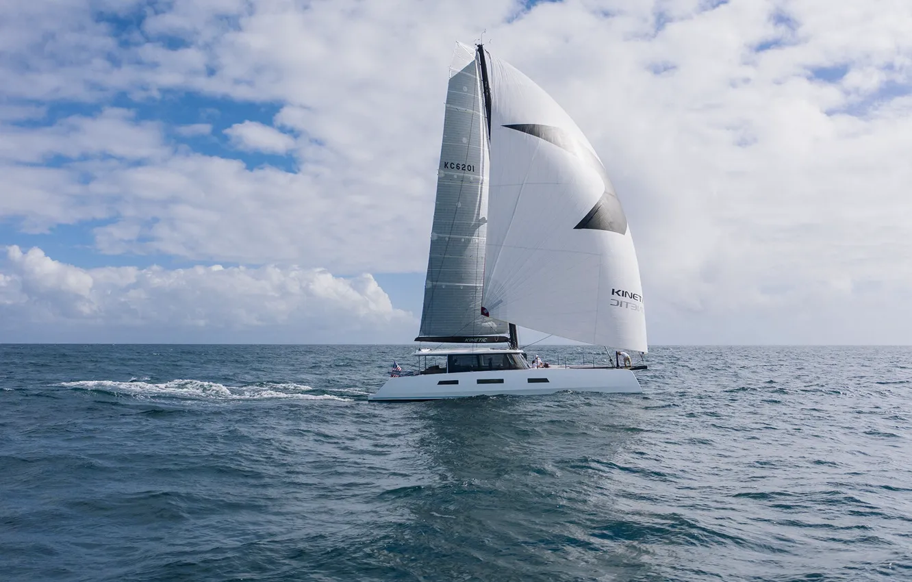 Photo wallpaper sea, sails, catamaran, Annapolis Sailboat Show, KC62 - Kinetic Catamaran, sea transport